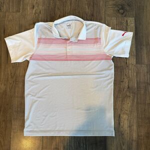PUMA GOLF Mens Highlight Stripe Performance Fit Polo Medium